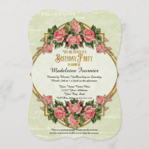 ro för vintage för glitter för 75:efödelsedagsfest inbjudningar