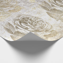 Ro Foxier Guld Parly Metallic Blommigt White Presentpapper