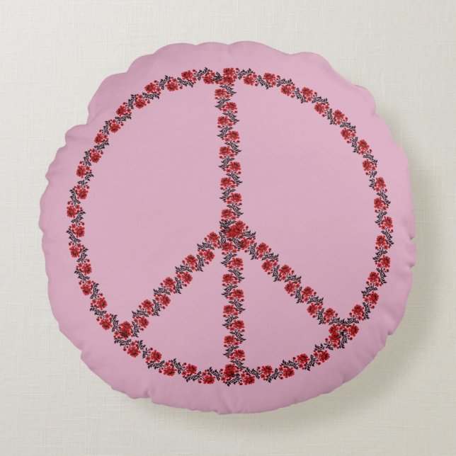 Ro Fredstecken Rund Kudde (Framsidan)