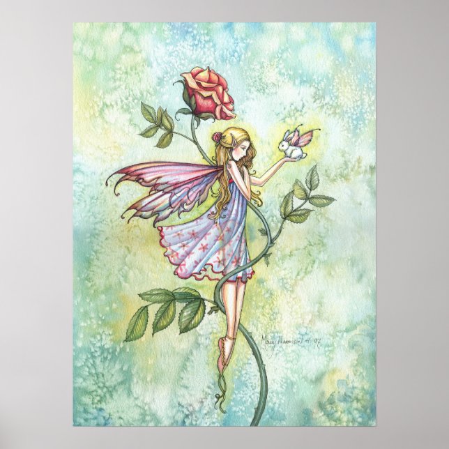 Ro Friend Flower Fairy and Bunny Art Poster (Framsidan)