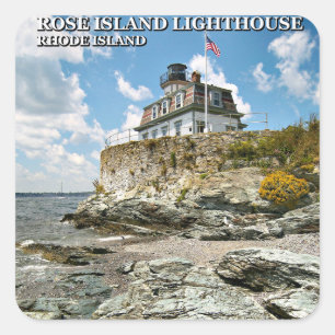 Ro fyr, Rhode island Stickers Fyrkantigt Klistermärke