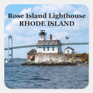 Ro fyr, Rhode island Stickers Fyrkantigt Klistermärke