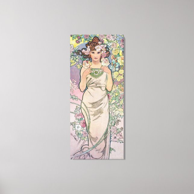 Ro (fyra blommor), Alphonse Mucha Canvastryck (Framsida)