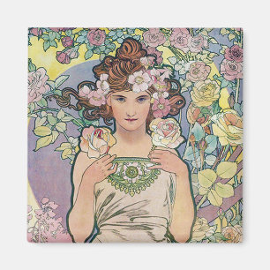 Ro (fyra blommor), Alphonse Mucha Magnet