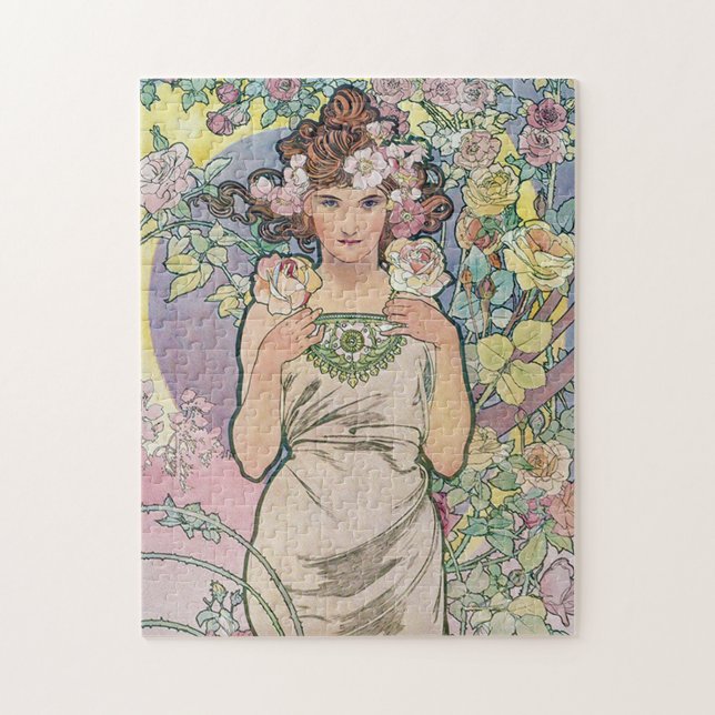 Ro (fyra blommor), Alphonse Mucha Pussel (Vertikal)