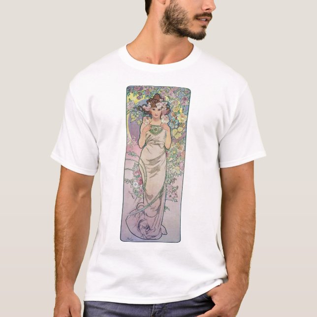 Ro (fyra blommor), Alphonse Mucha T Shirt (Framsida)