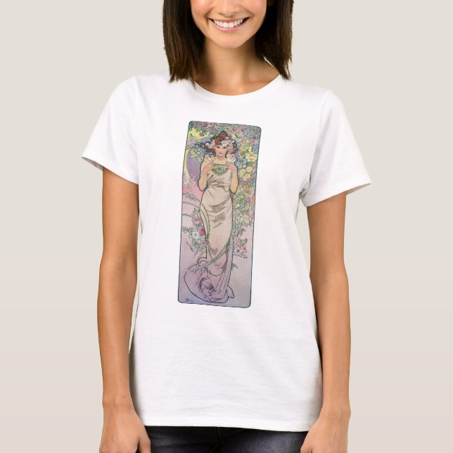 Ro (fyra blommor), Alphonse Mucha T Shirt (Framsida)
