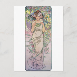 Ro (fyra blommor), Alphonse Mucha Vykort