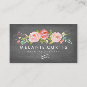 Ro Garden Blommigt Chalkboard-Affärskort Visitkort