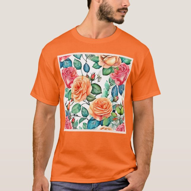 Ro Garden Bloom Design T Shirt (Framsida)