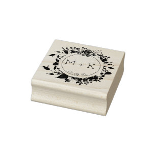 Ro Garden Cirkulär Bröllop Monogram Frimärke Stämpel