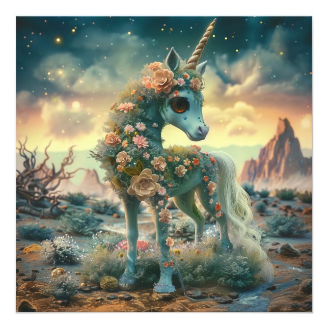 Ro Garden Desert Unicorn Fototryck (Framsidan)