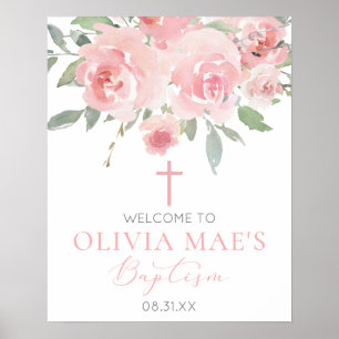 Ro Garden Girl Boho Baptism Välkomstecken Poster