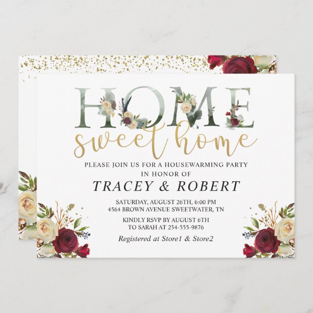 Ro Garden Home Sweet Home Houseworm Inbjudan (Fram/baksida)