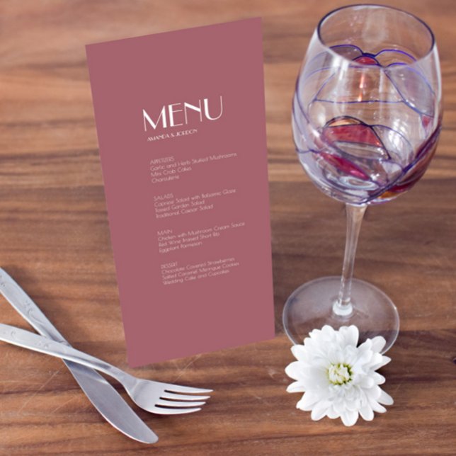 Ro Garden | Mörk Ro Bröllop Menu Meny (Skapare uppladdad)