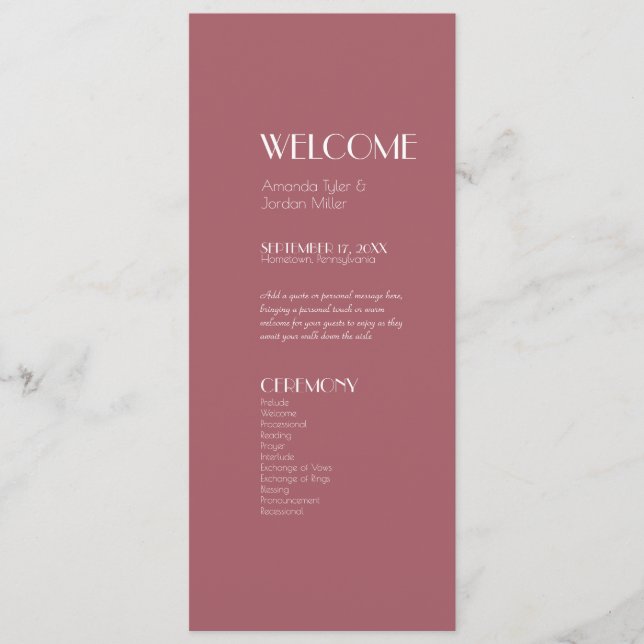 Ro Garden | MÖRK RO BRÖLLOPSPROGRAM Program (Framsida)