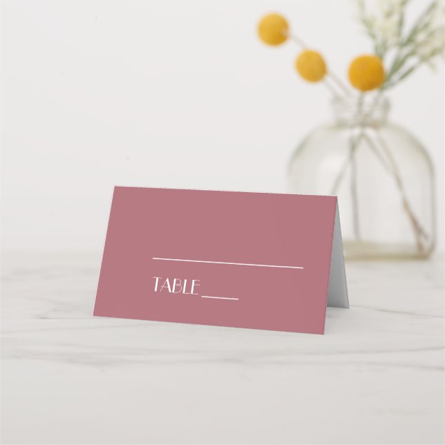 Ro Garden | Placeringskort för Mörk Ro Bröllop i T (Framsida)