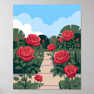 Ro Garden Poster - minimalistisk Blommigt för flat