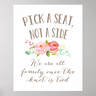 Ro Garden Wedding Sign   Plocka A säte, inte sida  Poster