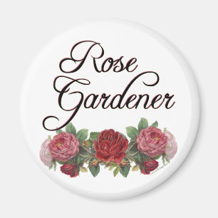 Ro Gardener Say med Rosor Magnet