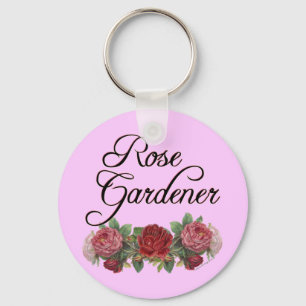 Ro Gardener Say med Rosor Nyckelring