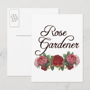 Ro Gardener Say med Rosor Vykort