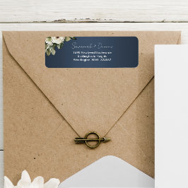 Ro Garland Boho Dusty Blue Bröllop Returadress Etikett