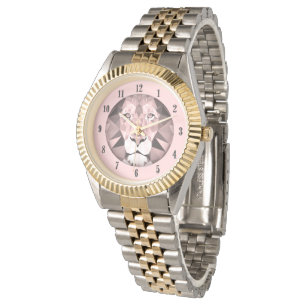 Ro Geometric Lejon Head Black Numbers Armbandsur