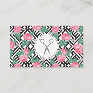 Ro Geometric Mönster Salon Scissor Visitkort