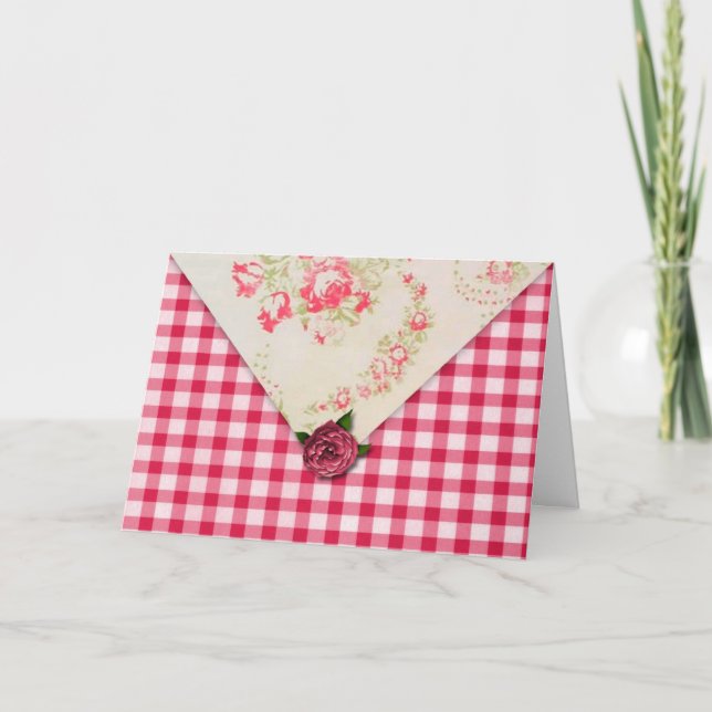 Ro Gingham-födelsedagskort Kort (Framsida)