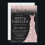 Ro, Glitter, 60:e födelsedag, Guld Inbjudningar<br><div class="desc">Ro Glitter Dress Fabulous 60:e Födelsedagsfest inbjudan Variationer i inbjudan och matchande artiklar i vår butik</div>