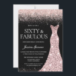 Ro, Glitter, 60:e födelsedag, Guld Inbjudningar<br><div class="desc">Ro Glitter Dress Fabulous 60:e Födelsedagsfest inbjudan Variationer i inbjudan och matchande artiklar i vår butik</div>