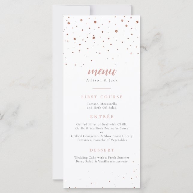 Ro Glitter Classic Bröllop Menu (Framsida)