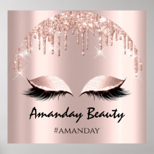 Ro Glitter Drips Eyelash Makeup Hairdresse Poster