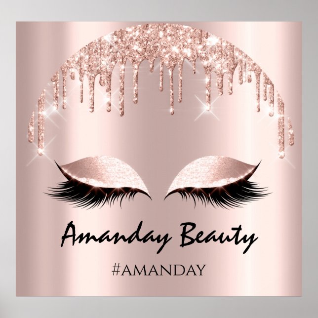 Ro  Glitter Drips Eyelash Makeup Hairdresse Poster (Framsidan)
