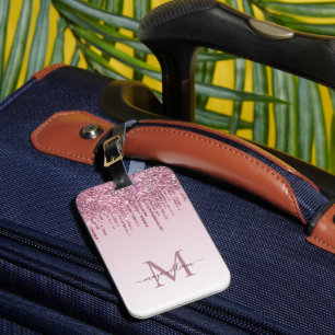 Ro Glitter driver Personlig Monogram och Namn Bagagebricka