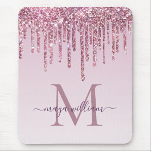 Ro Glitter driver Personlig Monogram och Namn Musmatta