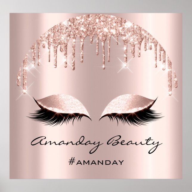 Ro  Glitter-drivrutiner Eyelash Makeup Nagel Poster (Framsidan)