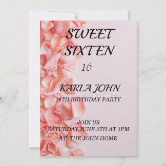 Ro glitter elegant chic sweet sixteen födelsedag inbjudningar
