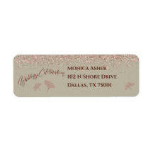 Ro Glitter Gingko Löv om Grått Mist