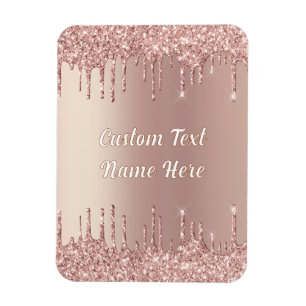 Ro Glitter Magnet med Anpassningsbar Text Namn