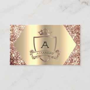 Ro Glitter Makeup Hairdresser Monogram Krona Visitkort