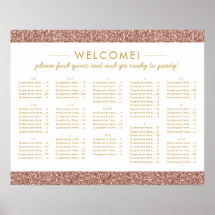 Ro Glitter med alfabetiskt sittdiagram Poster