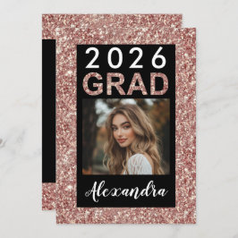 Ro Glitter Modern 2021 Foto Studenten Inbjudningar