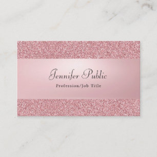 Ro Glitter Modern Elegant handskriven Namn Visitkort