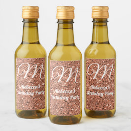 Ro Glitter Monogram-partiet är för Mini Flaska Vinetikett