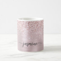 Ro Glitter Ombre Metall Monogram Namnteckning Guld