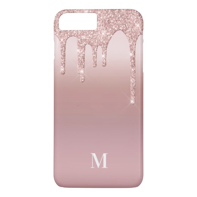 Ro Glitter Ombre Rosa  Monogram Case-Mate iPhone Skal (Baksida)