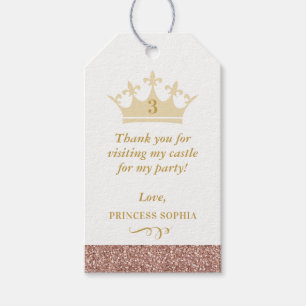 Ro Glitter Princess Krona Favor Presentetikett