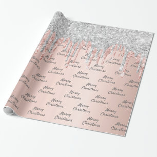 Ro glitter rosa silver gnistra jul vid guldet presentpapper